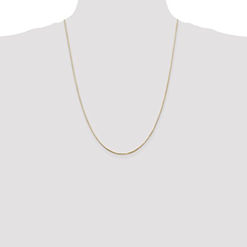 14k Yellow Gold 24 Inch .9mm Octagonal Cubetto Omega Snake Chain Necklace Pendant Charm Fine Jewelry For Women Gifts For Her - Image 3
