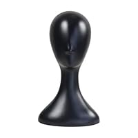 Female Plastic Mannequin Head Model Wig Hair Display Stand for Styling Making Display Holder with Jack for Wigs, Hat, Mask, Headdress, Necklace (Black)