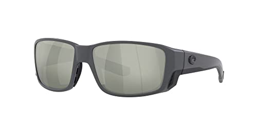 Image of Costa Man Sunglasses Matte Black Frame, Blue Mirror Lenses, 60MM