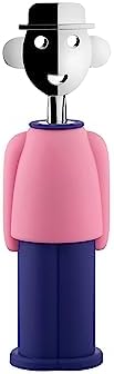 Alessi Alessandro M. AM23 PAZ – Sacacorchos de Design, en Resina Termoplástica y Zamak Cromado, Rosa y Azul Alessi Alessandro M. AM23 PAZ – Sacacorchos de Design, en Resina Termoplástica y Zamak Cromado, Rosa y Azul