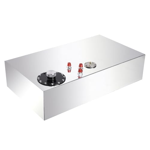 17 Gallon Fuel Cell Aluminum Fuel Tank 70L Universal Racing Street Drift Strip Fuel Gas Tank with Level Sensor - Silver