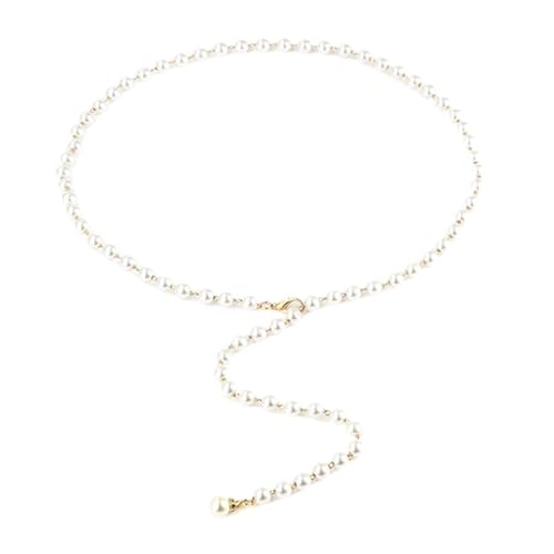 1PCS Women Belt Waistband White Chain All-Match Pendant(Gold)