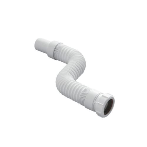 Image of ZAP PVC Kitchen Sink Waste Pipe | Heavy-Duty Stainless Steel Waste Pipe for Kitchen Sink | Suitable for Deluxe Double Bowl Sinks | Durable & Rust-Resistant | Matte Chrome Finish