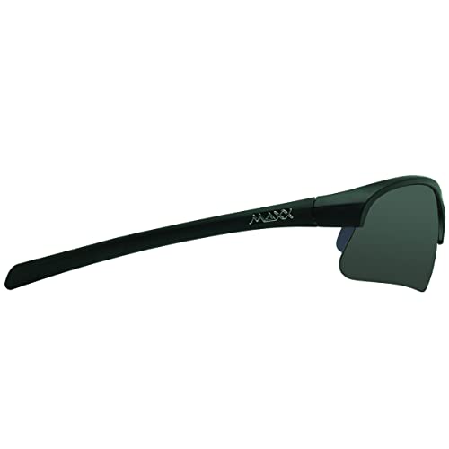Maxx Domain Polarized Sports Sunglasses - Black Half Frame with Smoke Lenses3