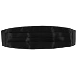 leruiyezs Kummerbund Schwarz, Verstellbar, Glänzend, Satin, für Herren, für Smoking, Hochzeit, Gala, Abschlussball, Formelle Anlässe, Einheitsgröße mit Verstellbarem Band