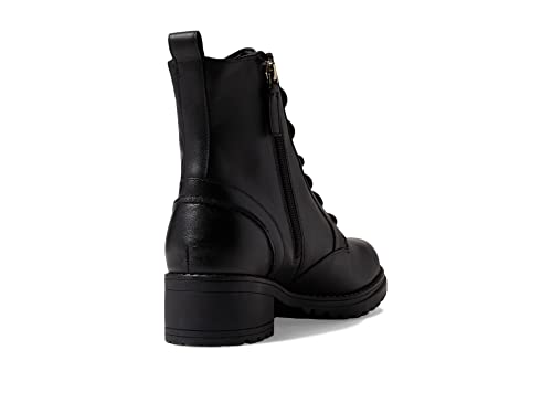 Cole Haan Cole Haan Women's Camea Waterproof Lace-Up Combat Boot, Black Leather Waterproof, 8 Medium