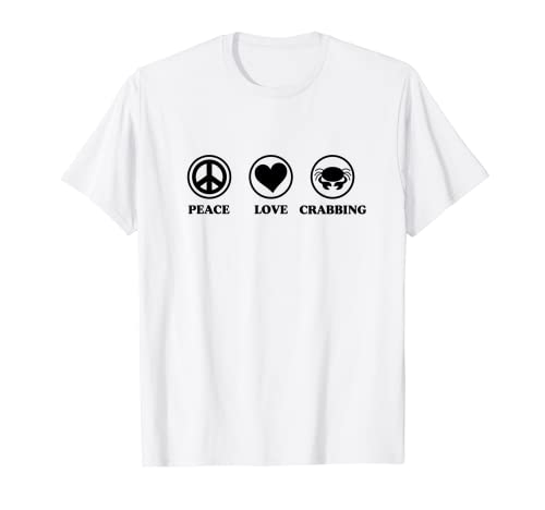 Paz Amor Cangrejo Corazón Signo Divertido Cangrejo Cangrejo Regalo Camiseta