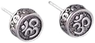 myginie.in Metallic Silver OM Studs for Men Make a Statement with Spiritual Swagger-picture-41