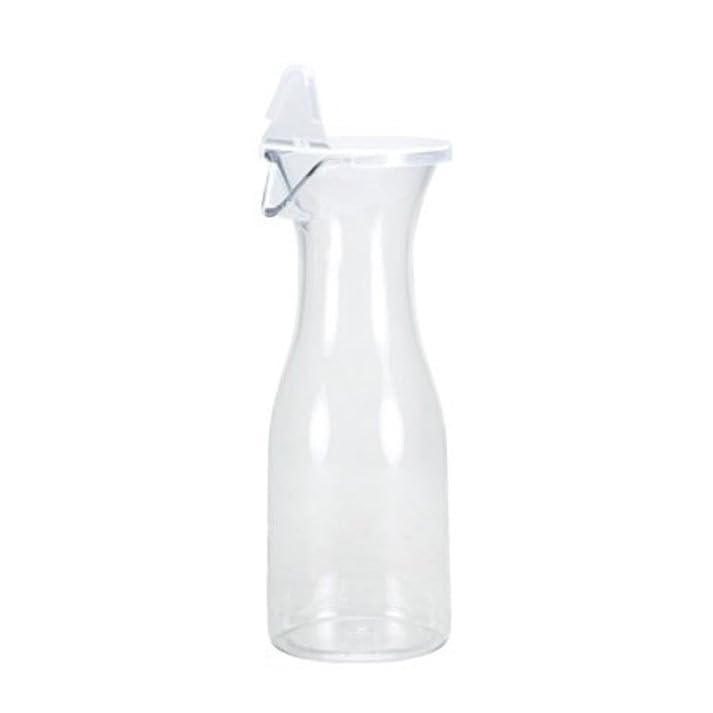 VeZee's Lillian Tablesettings 20 oz. Clear Acrylic Beverage Carafe with Lid – Perfect for Wine & Juice:2CT