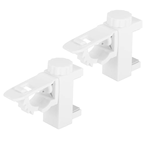 Cyrank soportes de barra de cortina giratorios sin taladrar, Ganchos a presión no Adhesivos para Barras de Cortina Ligeras y visillos, Gancho para Cortinas Multifuncionales Universal