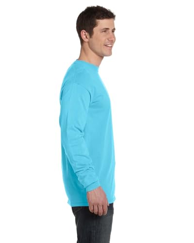 Image of Chouinard T Shirt 6014 Basic Unisex Cotton Long-Sleeve Tee 2XL Lagoon Dirdye