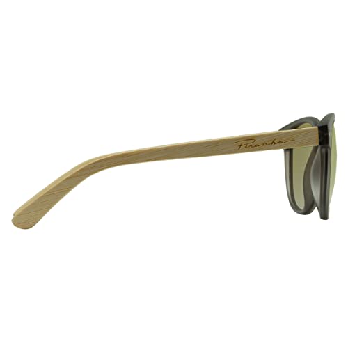 Piranha Stax Bamboo Temple Sunglasses for Women with Crystal Frames and Gold Mirror Lenses3