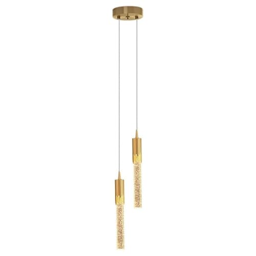 Lampe suspendue cylindrique anti-éblouissement en cristal pour remplacer les lustres encombrants