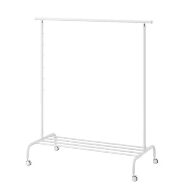 Alloy Steel Modish Adjustable/Easy Lock Clothes Rack - White By Stockland
