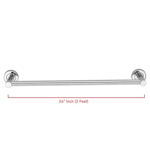 Image of Sundry 24 INCH Premium Towel Rod Chrome Finish Bathroom Accessories Hanger (Stainless Steel) 24 inch 1 Bar Towel Rod (Steel Pack of 1) 5 Year WARRNTY (Stainless Steel1)