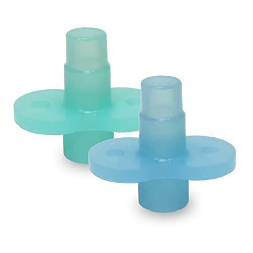 Image of Soft Sip Baby Food Pouch Toppers - 100% Silicone, Dishwasher-Friendly and Mess-Free Feeding for Babies 6 Months+, Universal Fit for All Brands, Ideal for Chunky Meals, and Travel - Aqua Blue, 4 Packs