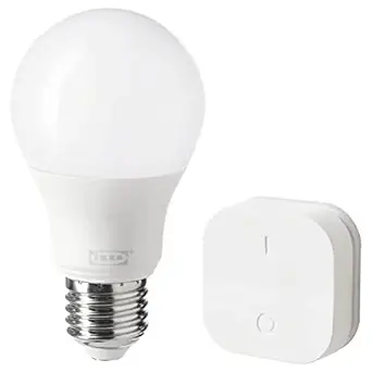 Ikea Little Loved Corner Trdfri Smart Bulb With Dimmer Kit, (9 Watt, E27, Warm White CFL)