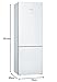 Bosch Home & Kitchen Appliances KGE49AWCAG Serie 6 Freestanding Fridge Freezer with Low Frost and VitaFresh, 201cm, 419L capacity, 70cm XL wide, White