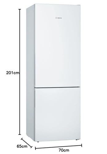 Bosch KGE49AWCAG Serie 6 Freestanding Fridge Freezer, 201cm, 419L, 70cm XL wide