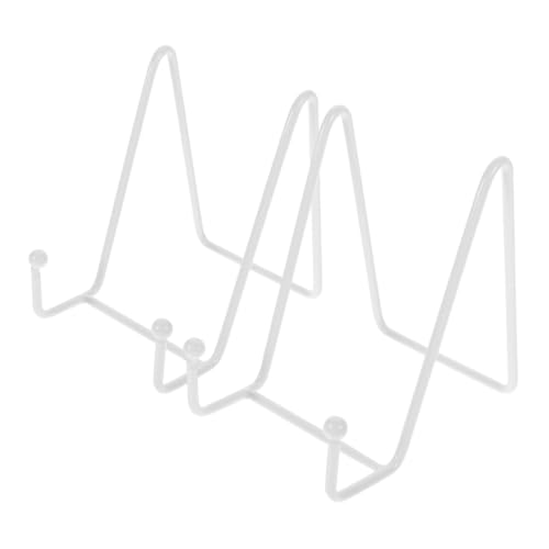 GRIRIW 2Pcs Iron Display Stand Picture Frame Holder for Photos Books and Ceramics Non Scratch Easel Design for Weddings Birthdays and Celebrations