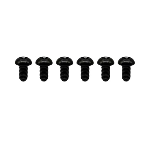 Image of RISON Titanium Bolts M5x10mm Titanium Button Torx Head Bolt Screw M5 Bolts Bicycle Disc Brake Universal Black Star Round Head Ti Bolt for MTB and Bicycle Motorcycle Pack of 6