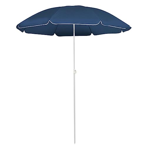 vidaXL Sonnenschirm mit Stahlmast Höhenverstellbar Ampelschirm Gartenschirm Marktschirm Strandschirm Schirm Terrassenschirm Blau 180cm
