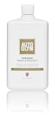 Autoglym Ceramic Wash and Protect, 1 litro, champú de cerámica de triple acción para coche, pH neutro, hasta 33 lavados, jabón concentrado para lavado de coche, seguro para cera para revestimiento de