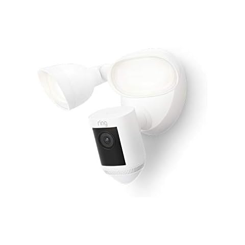 Ring Floodlight Cam Wired Pro with Bird’s Eye View and 3D Motion Detection, White Cover