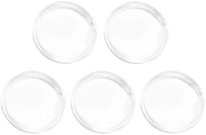5 Pcs 38.6mm Round Acrylic Coin Case Storage Box Capsule Container Storage Box for Silver 2 oz, Coin Collection Supplies, Coin Trays and Coin Boxes, Money Handling Products Transparent