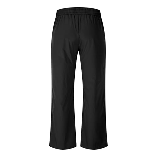 Men's Athletic Capris Pants Solid Color Waterproof Baggy Pants Elastic Waist Outdoor Training Sweatpants with Pockets4