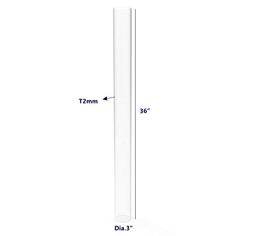 fixturedisplays clear acrylic tube 334 nominal diameter 295334 exact outside dim x 3634 long 56434 2mm wall open ended 15140-3634-1pk-npf