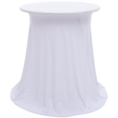 COLLBATH Cocktail Table Skirt Dining Table Decor Stretch Spandex Tablecloth Round Tablecloth Footed Table Bouquet Table Accessories Cylinder Tables for Parties Table Adorn Polyester White