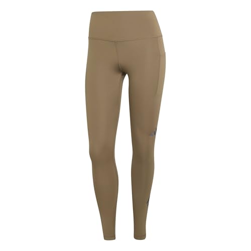 adidas Mujer Adi365 Climacool 3 Stripes Running Full Length Leggings Tights, Khaki Six, XL