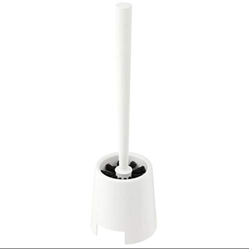 Inizio - Limpiador de escobilla de inodoro con soporte de plástico, diseño higiénico blanco para una fácil limpieza y almacenamiento, herramienta esencial para el baño