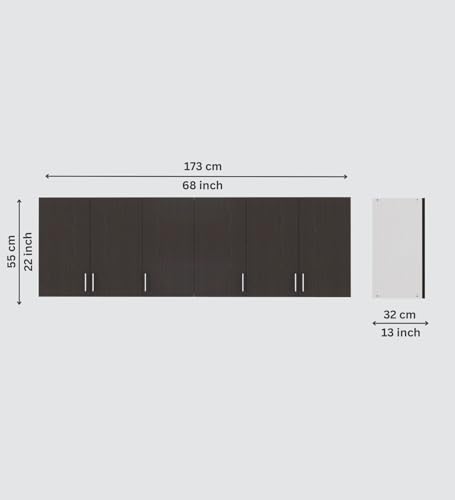 Image of SPECIALITY PANELS 6 Door Modular Wall Mounted Kitchen Cabinet with Adjustable Shelf Space Saving Storage Unit Durable Engineered Wood Cupboard for Kitchen Living Room Utility Organizer Furniture