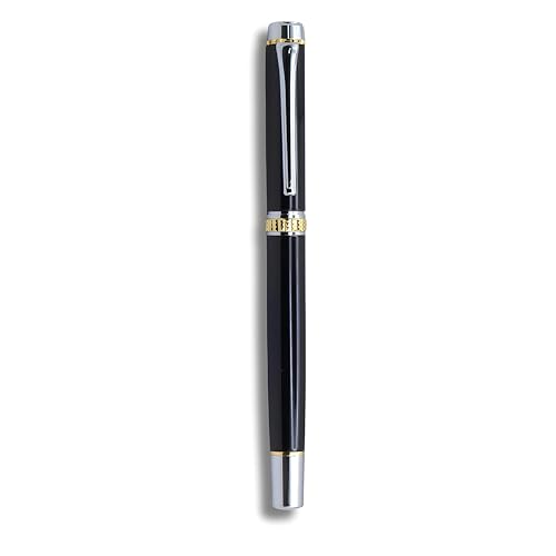 Image of Venti Fountain Pen - Metal Luxury Pen, Schmidt Nib (Medium), Best Pen Gift Set for Men & Women, Professional, Executive, Office, Nice Pens,Return Gift (F112-Black)