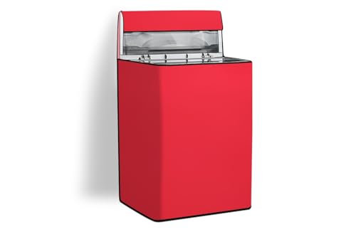 Image of Stylista Waterproof and Dustproof Polyester Washing Machine Cover Compatible for Godrej 7.5 Kg Fully-Automatic Top Loading WTEON ALP 75 5.0 FDTN GPGR, Red