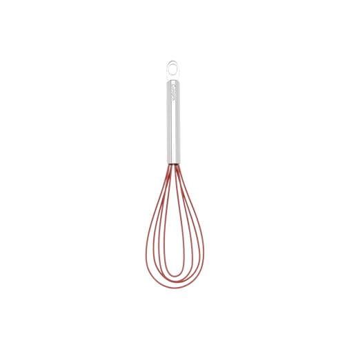Cuisipro 10-Inch Silicone Flat Whisk, Red