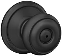 Schlage F40 GEO 622 Georgian Door Knob, Bed & Bath Privacy Lock, Matte Black
