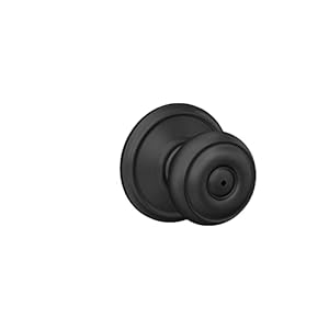 Schlage F40 GEO 622 Georgian Door Knob, Bed & Bath Privacy Lock, Matte Black