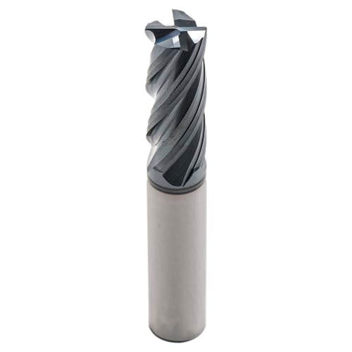 Image of High Performance Solid Carbide End Mill - AlTiN Coated, HRC55, Variable Helix- .020 inch Corner Radius, 4 Flute, 3 /8 inch Cutting Diameter, 3 /8 inch Shank Diameter, 1 inch Length of Cut, 2-1 /2 inch Overall Length