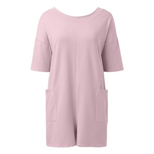 Combinaison femme décontractée oversize rose en taille XXL pour le sport