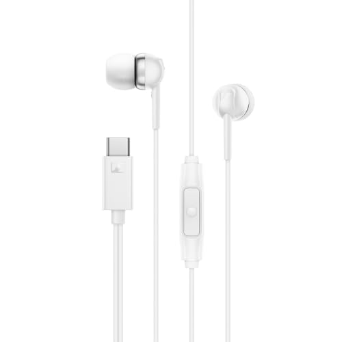 Image of Sennheiser CX 80U Wired in-Ear Earphones with in-Line Microphone, One Button Smart Control, Lightweight Design, USB Type-C, 3 Ear Tip Sizes, 1Y Warranty, Voice Control, White