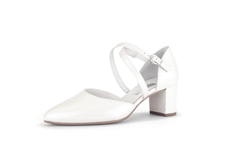 Gabor Damen Riemchen Pumps, Frauen Absatzschuhe,Ausgehschuhe,Abendschuhe,Court Shoes,stöckelschuhe,feine halteriemen,Off-White,40 EU / 6.5 UK