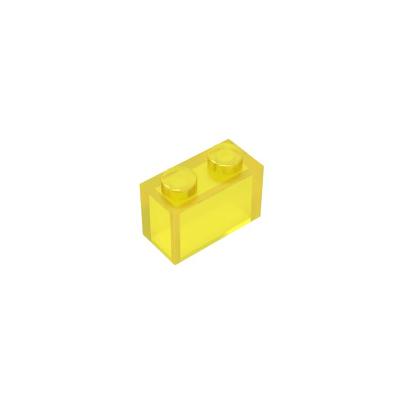 3065 bricks Brick 1x2 Without Bottom Tube 50 Pieces GDS-1545 Compatible with Lego Building Blocks Color:Trans Yellow — image 1