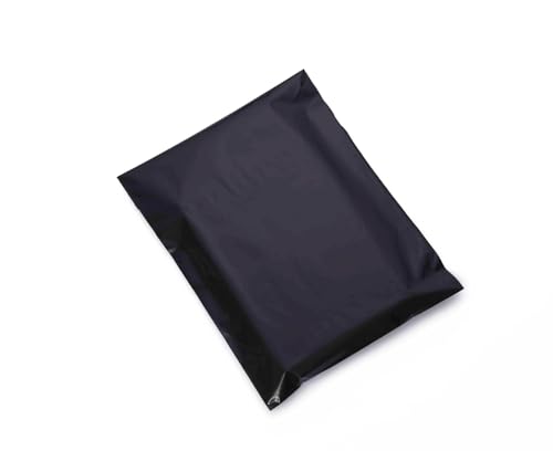 Image of PorpoiseTamper Proof Courier Bags 8 inch x 10 inch 25 Pieces Black Poly Mailers Self Adhesive Shipping Bags with POD Jacket for Ecommerce Packaging Parcel Packing
