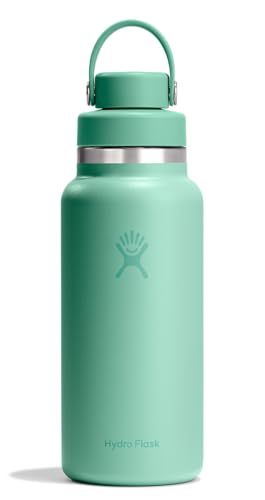 Image of Hydro Flask Water Bottle - Insulated Stainless Steel - Wide Mouth Flex Chug Lid, Non Spill, Leakproof in 32 Oz Mermaid Green