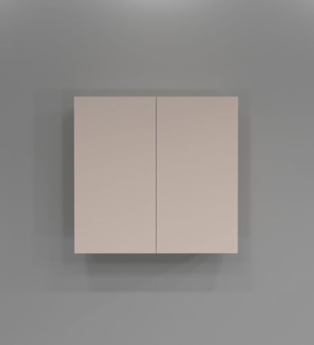 Image of 2 Door Wall Cabinet with UV Profile Shutter | Wall Mounted Storage Cabinet for Kitchen Bathroom Living Room | Wooden Wall Cabinet Organizer Mocha Finish DIY Assembly