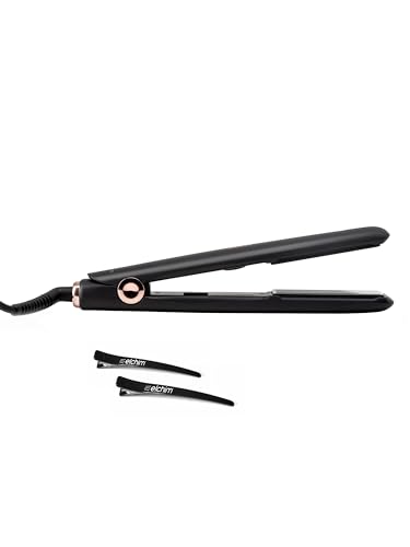 Piastra per Capelli Elchim Natures Touch - Styler Professionale Made in Italy; Piastre in Ceramica e Titanio, da 95°C a 235°C; Riscaldamento Veloce, 110-240V; 2 Fermagli per Capelli inclusi