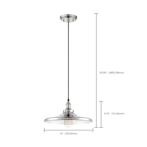 Image of Nuvo Lighting 60 /5409 Vintage Incandescent One Light Pendant Angled Polished Nickel